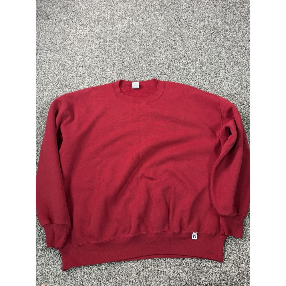 Vintage 90s Russell Athletic Pullover Sweatshirt Men's Size 2XL Red